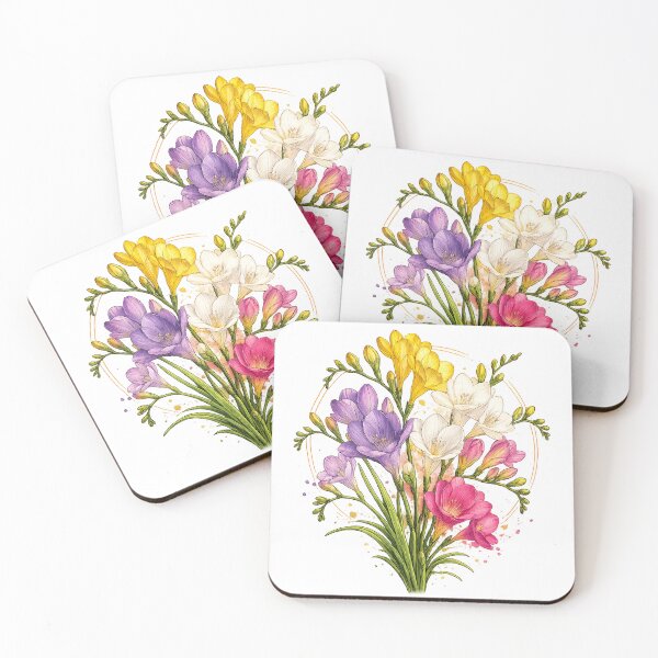 Item preview, Colorful Freesia Bouquet – Vintage Botanical Floral Art designed and sold by Clothes With Smiling Animals Walt Gral.