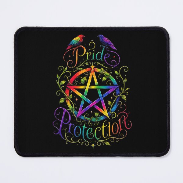 Item preview, Rainbow Pride Protection Pentagram Witchy Wiccan LGBT Birds Aesthetic Graphic Art designed and sold by Capisedo.