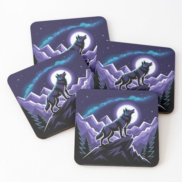 Item preview, Mystic Wolf Under Night Sky Mountain Adventure Art designed and sold by Gabe1983.