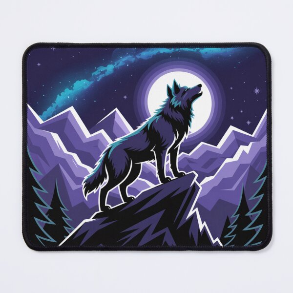 Item preview, Mystic Wolf Under Night Sky Mountain Adventure Art designed and sold by Gabe1983.
