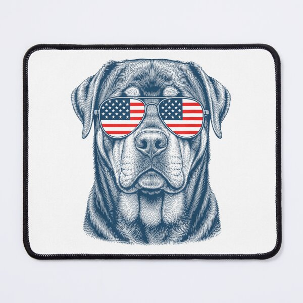 Item preview, Patriotic Rottweiler Dog Wearing American Flag Sunglasses Military Guard Dog Lover designed and sold by Capisedo.
