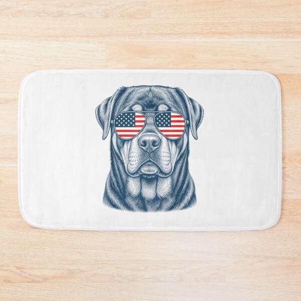Item preview, Patriotic Rottweiler Dog Wearing American Flag Sunglasses Military Guard Dog Lover designed and sold by Capisedo.
