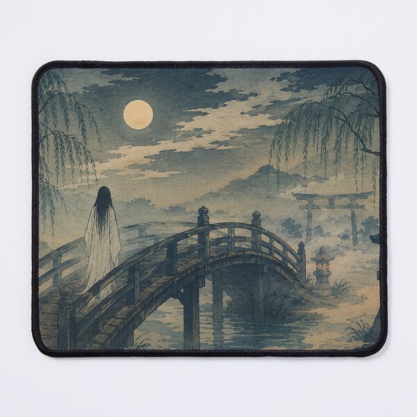 Item preview, Haunted Bridge Ukiyo-e | Japanese Ghost Landscape | Yūrei Moonlit Art Print designed and sold by Vandy Fullam.