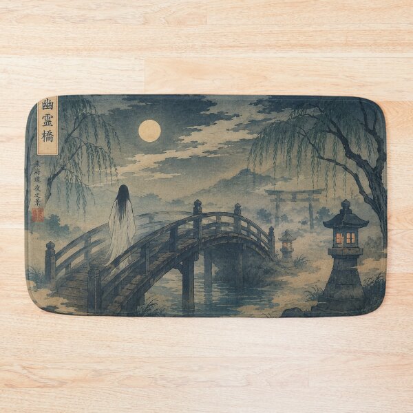Item preview, Haunted Bridge Ukiyo-e | Japanese Ghost Landscape | Yūrei Moonlit Art Print designed and sold by Vandy Fullam.