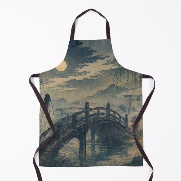 Item preview, Haunted Bridge Ukiyo-e | Japanese Ghost Landscape | Yūrei Moonlit Art Print designed and sold by Vandy Fullam.