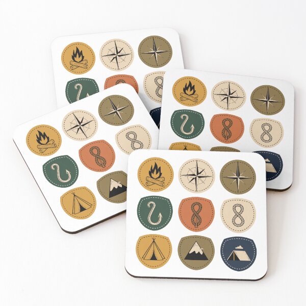 Item preview, Retro Outdoor Skills Badges Tee, Vintage Scout Camping Gift designed and sold by LatentGoods.