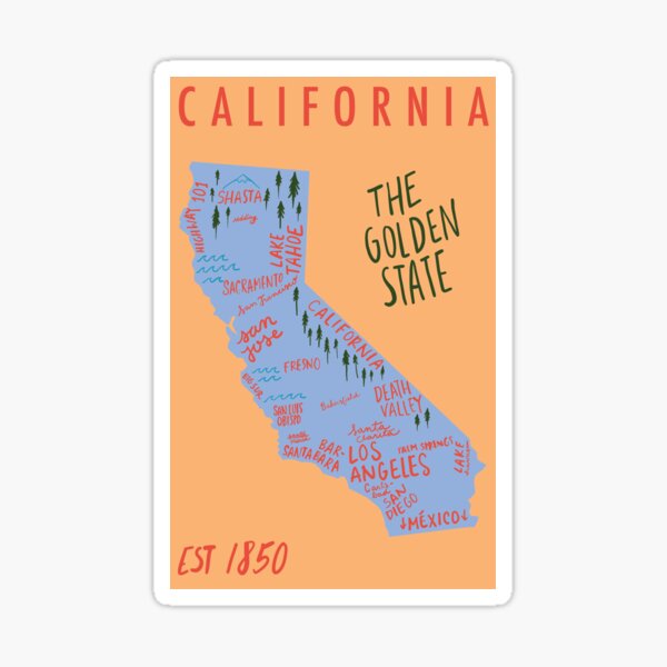 Item preview, California State Map designed and sold by Robin Pinger.