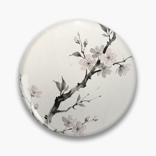 Item preview, Cherry Blossom Branch in Ink | Japanese Wabi-Sabi Art | Sumi-e Minimalist Print designed and sold by KUZU-NOHA.