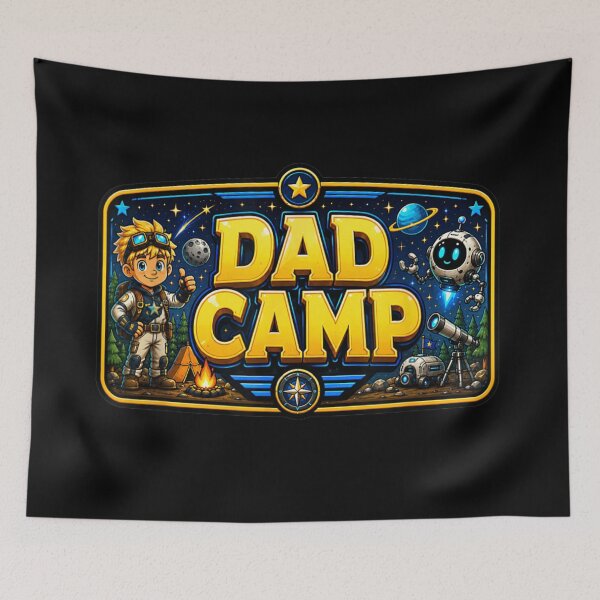 Item preview, Retro Dad Camp Space Adventure Astronomy Sci Fi Robot Camping Outdoor Design designed and sold by KrystinaGiGi.