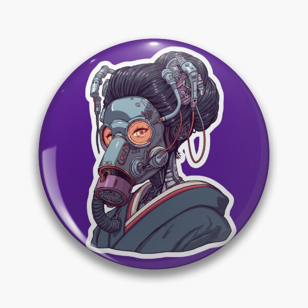 Item preview, Gas Mask Geisha — Cyberpunk Sticker designed and sold by kummo-0319.