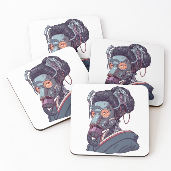 Item preview, Gas Mask Geisha — Cyberpunk Sticker designed and sold by kummo-0319.