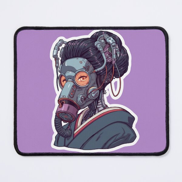 Item preview, Gas Mask Geisha — Cyberpunk Sticker designed and sold by kummo-0319.