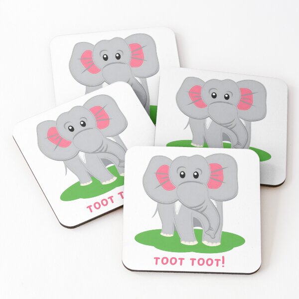 Item preview, Cute Baby Elephant Cartoon – Playful Jungle Animal Art designed and sold by ROARSOME DESiGNS.
