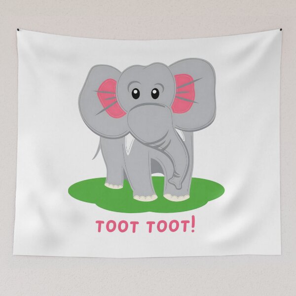 Item preview, Cute Baby Elephant Cartoon – Playful Jungle Animal Art designed and sold by ROARSOME DESiGNS.