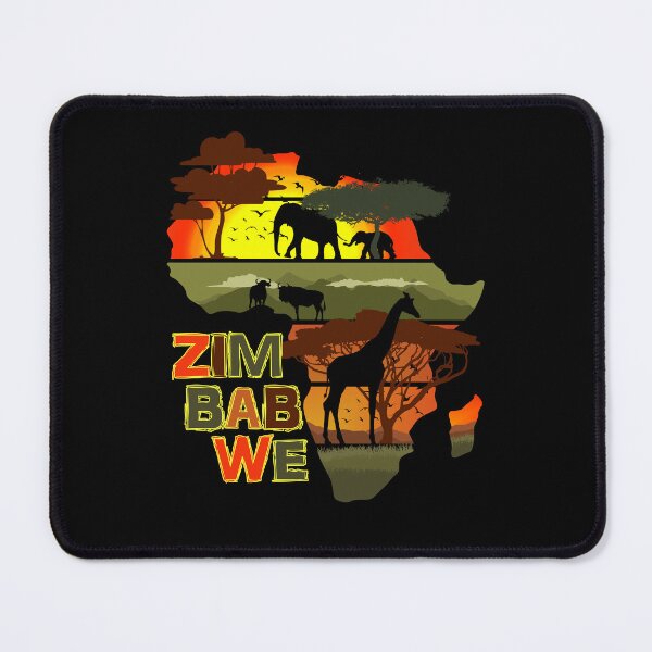 Item preview, Zimbabwe Africa Map Safari Wildlife Elephant Giraffe designed and sold by marke770.