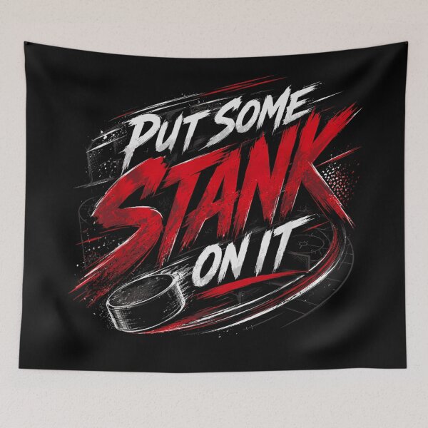 Item preview, Put Some Stank On It Funny Ice Hockey Slap Shot Pinned Graphic designed and sold by KrystinaGiGi.