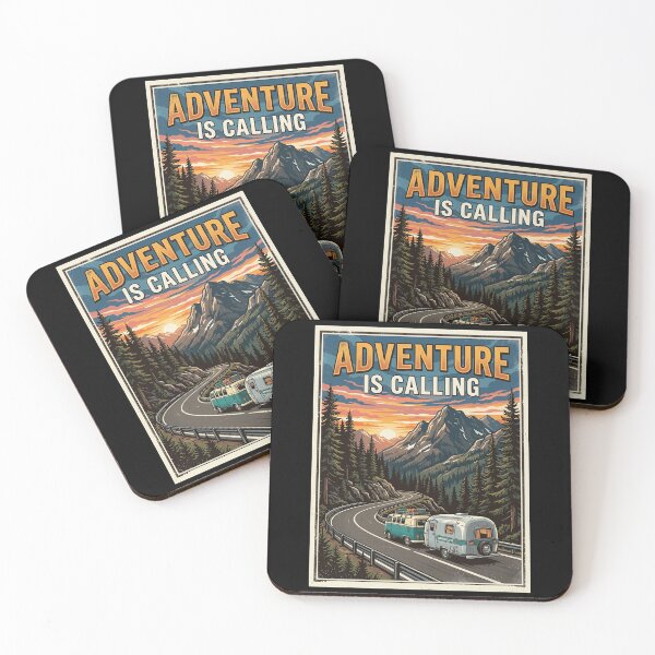 Item preview, Adventure Is Calling – Mountain Road Trip Camping Design designed and sold by PGRprint.
