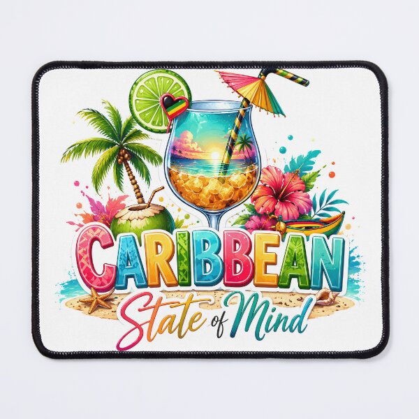 Item preview, Caribbean State of Mind Tropical Beach Vacation Design designed and sold by Pampam-stickers.