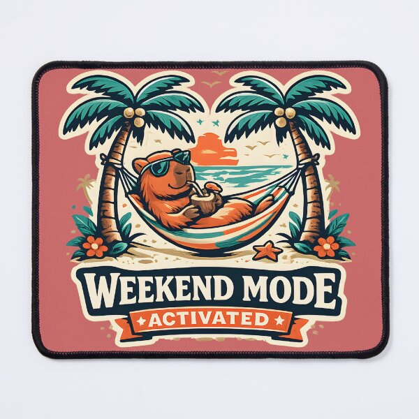 Item preview, Weekend Mode Activated Capybara Shirt – Funny Tropical Vacation Capybara Graphic Tee Retro Summer Beach Vibes designed and sold by Artistry in Motion by MADsrecreation.