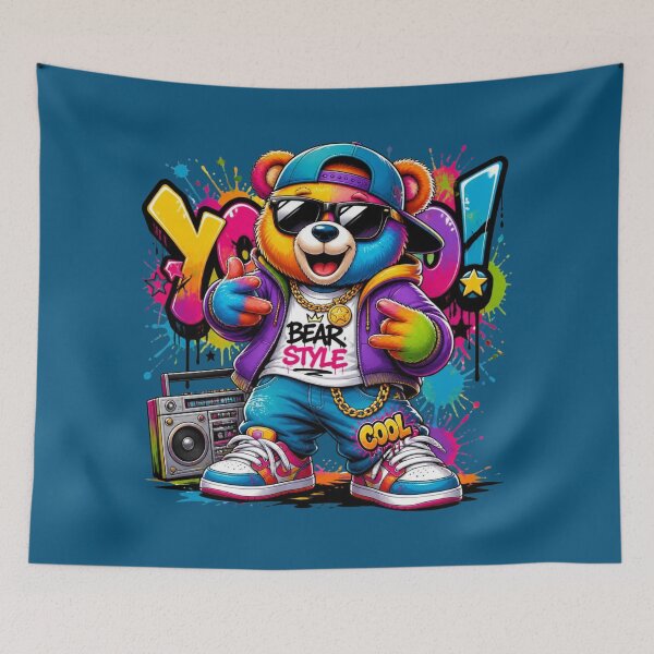 Item preview, Cool Hip Hop Teddy Bear - Urban Graffiti Boombox Street Art designed and sold by AgnesB77.