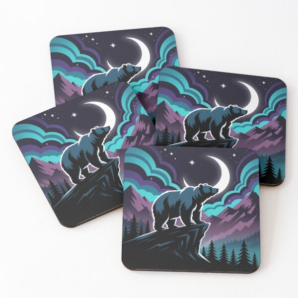 Item preview, Moonlit Bear in Mountain Night – Cosmic Wilderness Art designed and sold by Gabe1983.