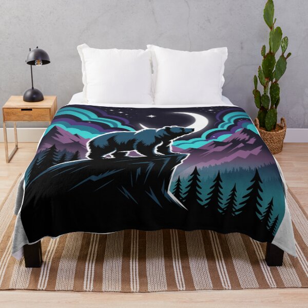 Item preview, Moonlit Bear in Mountain Night – Cosmic Wilderness Art designed and sold by Gabe1983.