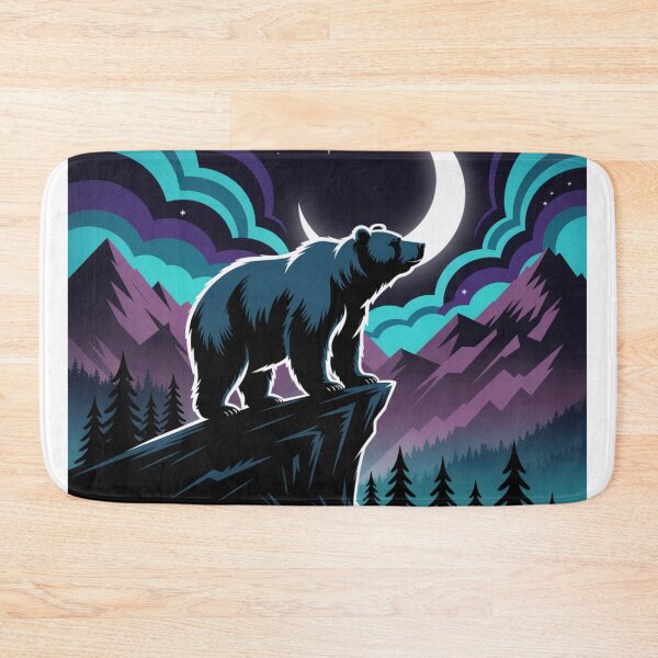 Item preview, Moonlit Bear in Mountain Night – Cosmic Wilderness Art designed and sold by Gabe1983.
