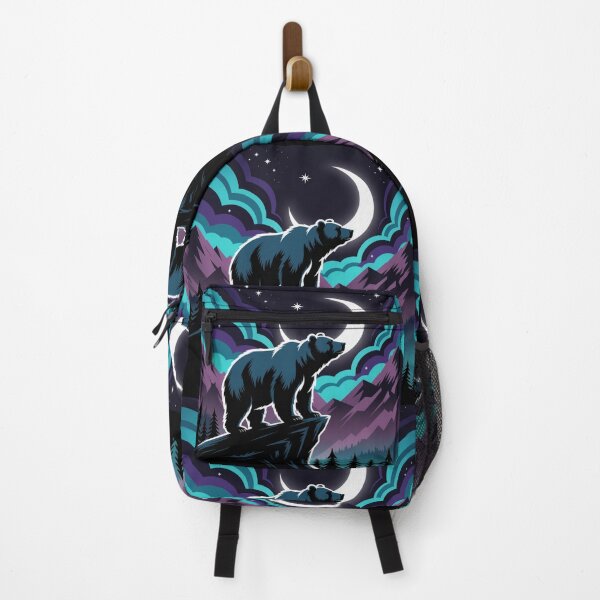 Item preview, Moonlit Bear in Mountain Night – Cosmic Wilderness Art designed and sold by GabeMountainArt.