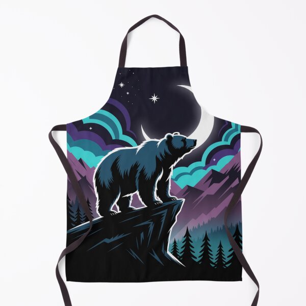 Item preview, Moonlit Bear in Mountain Night – Cosmic Wilderness Art designed and sold by Gabe1983.