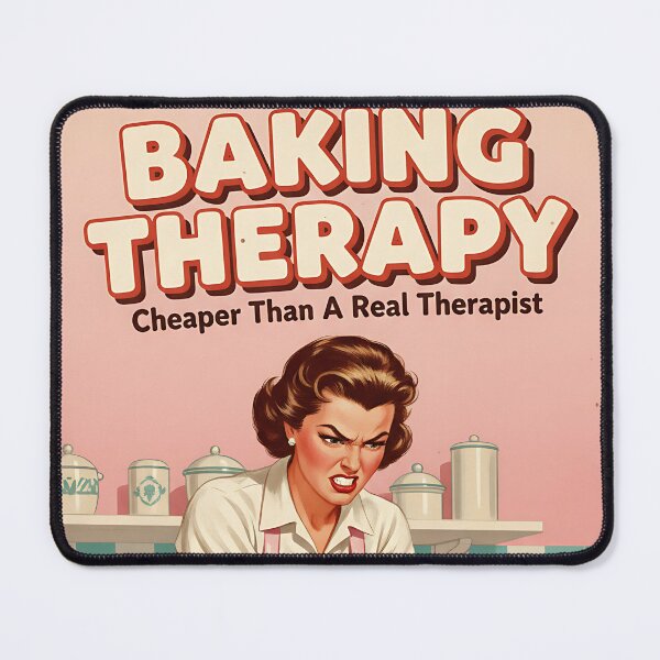 Item preview, Funny Vintage Baking Therapy Cheaper Than A Real Therapist Retro Humor Gift designed and sold by Retro-Anime9.