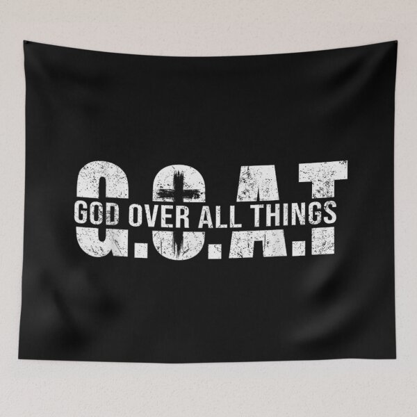 Item preview, Christian GOAT God Over All Things Distressed Cross Faith Religious Bible Slogan designed and sold by KrystinaGiGi.
