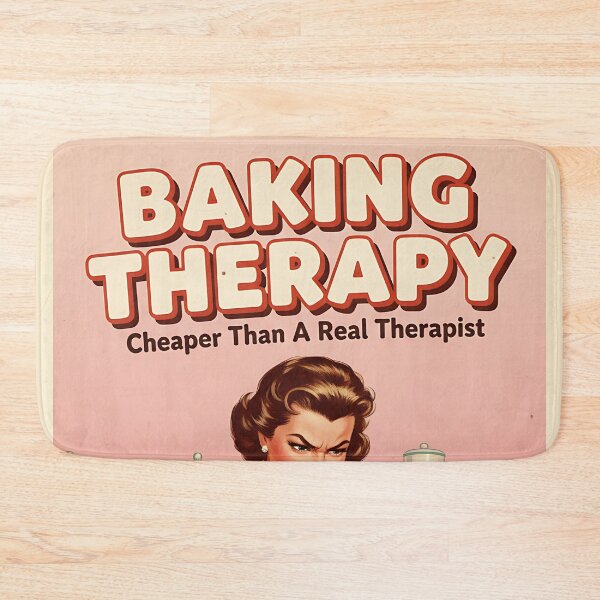 Item preview, Funny Vintage Baking Therapy Cheaper Than A Real Therapist Retro Humor Gift designed and sold by Retro-Anime9.