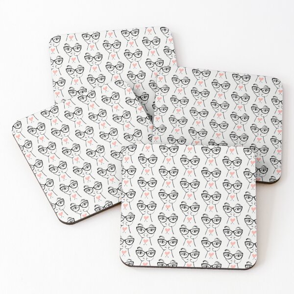Item preview, Quirky Glasses Walking Heart Gift for Her - Eccentric Minimal Woman Art designed and sold by PixelQ.