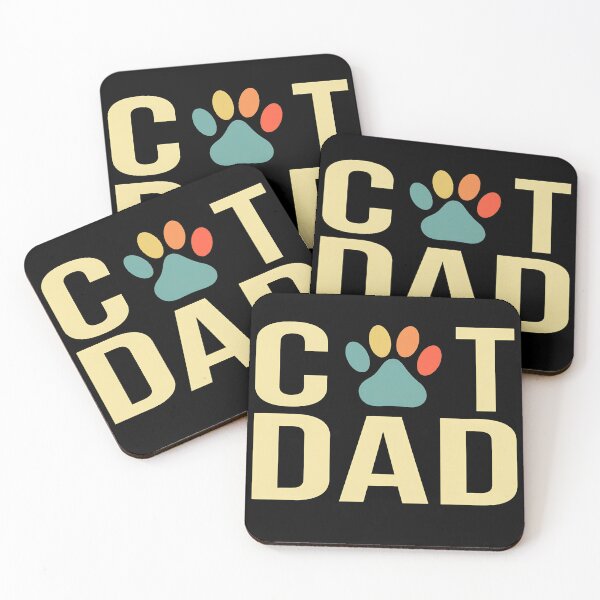 Item preview, Cat Dad Retro Paw Print Fatherhood Tee designed and sold by GiaoCalonas.