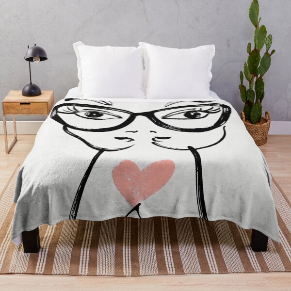Item preview, Quirky Glasses Walking Heart Gift for Her - Eccentric Minimal Woman Art designed and sold by PixelQ.