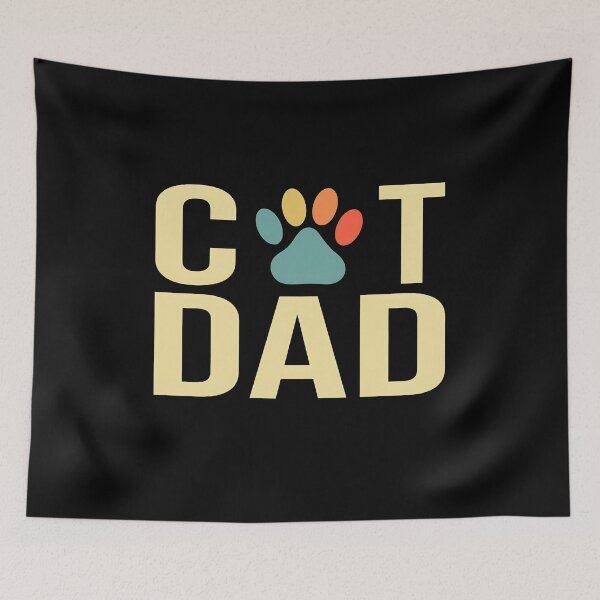 Item preview, Cat Dad Retro Paw Print Fatherhood Tee designed and sold by GiaoCalonas.