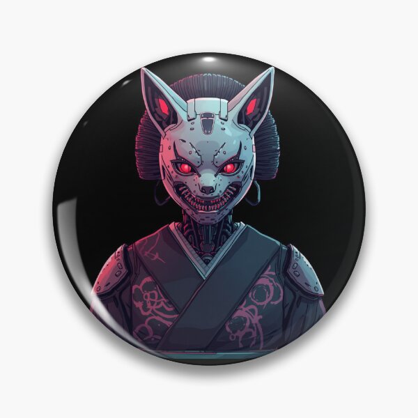 Item preview, Cyber Kitsune Samurai — Glowing Red Eyes designed and sold by kummo-0319.