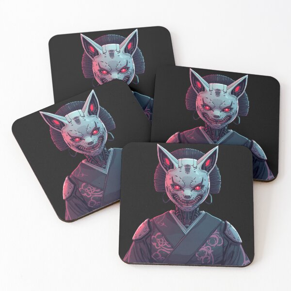 Item preview, Cyber Kitsune Samurai — Glowing Red Eyes designed and sold by kummo-0319.