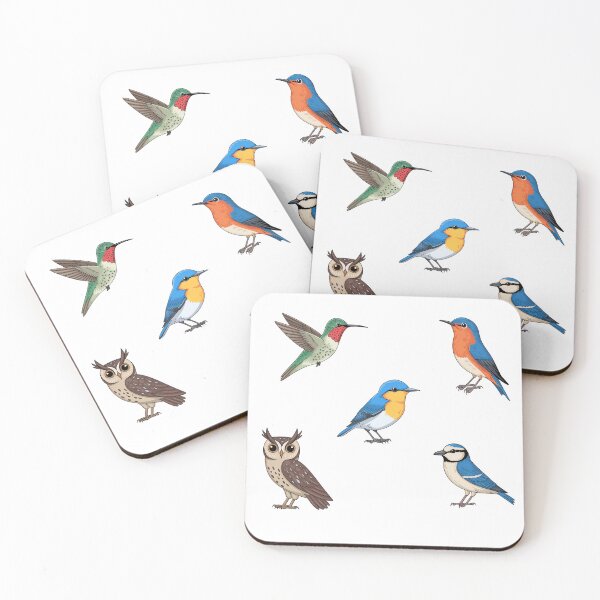Item preview, Colorful Bird Sticker Set | Hummingbird Owl Bluebird | Filora Atelier Bird Art designed and sold by Filora Atelier | Bird Art.