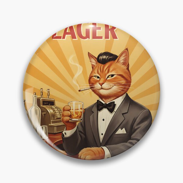 Item preview, Funny Vintage Cat's Meow Lager Retro Sarcastic Cat Humor Gift designed and sold by Retro-Anime9.