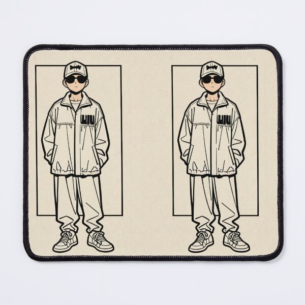Item preview, Fashion - Man in Teal Windbreaker Sunglasses Streetwear Anime designed and sold by AnimeShin.