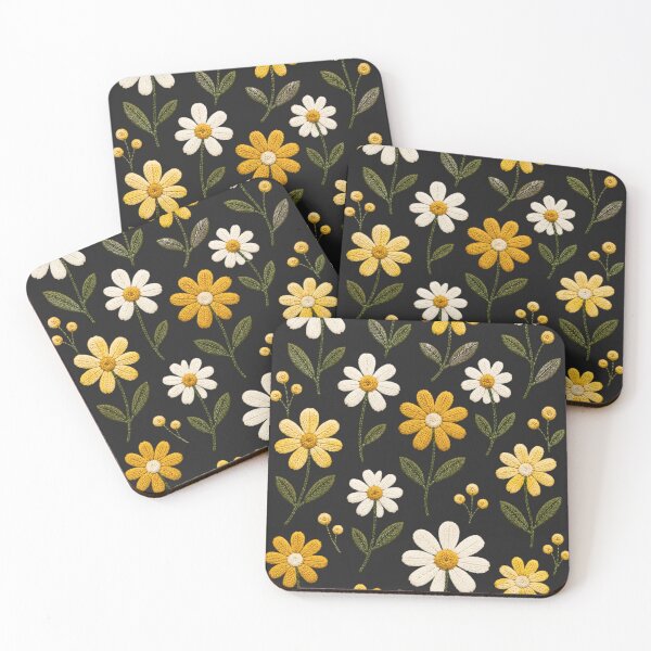 Item preview, Folk Art Daisy Embroidery designed and sold by ColorSplash123.