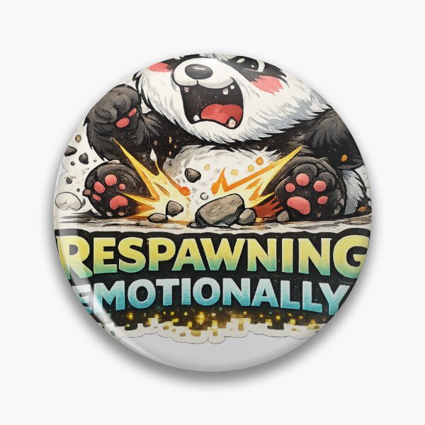 Item preview, Respawning Emotionally Funny Gamer Panda Sticker designed and sold by PixelPanda28.