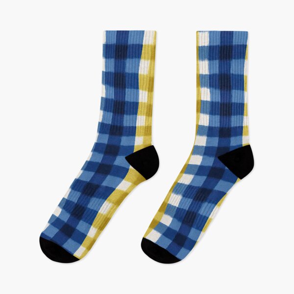 Item preview, Nautical Yellow And Blue Painted Check Pattern designed and sold by igraphixart.