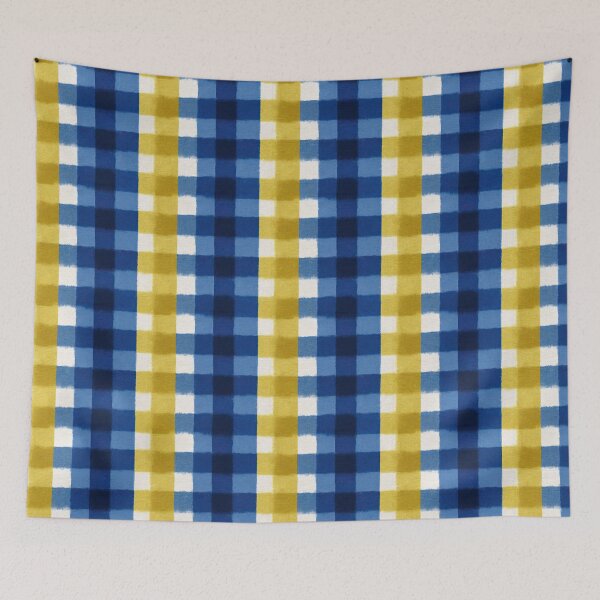 Item preview, Nautical Yellow And Blue Painted Check Pattern designed and sold by igraphixart.