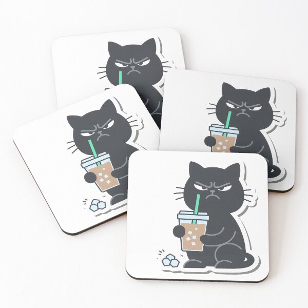 Item preview, No Coffee, No Smile Grumpy Black Cat designed and sold by Harvest243.