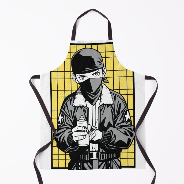 Item preview, Fashion - Man in White Bomber Jacket Spray Can Streetwear Anime designed and sold by AnimeShin.