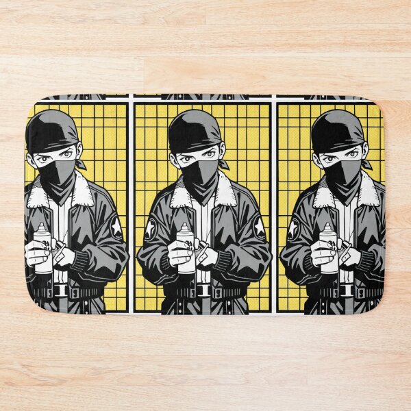 Item preview, Fashion - Man in White Bomber Jacket Spray Can Streetwear Anime designed and sold by AnimeShin.