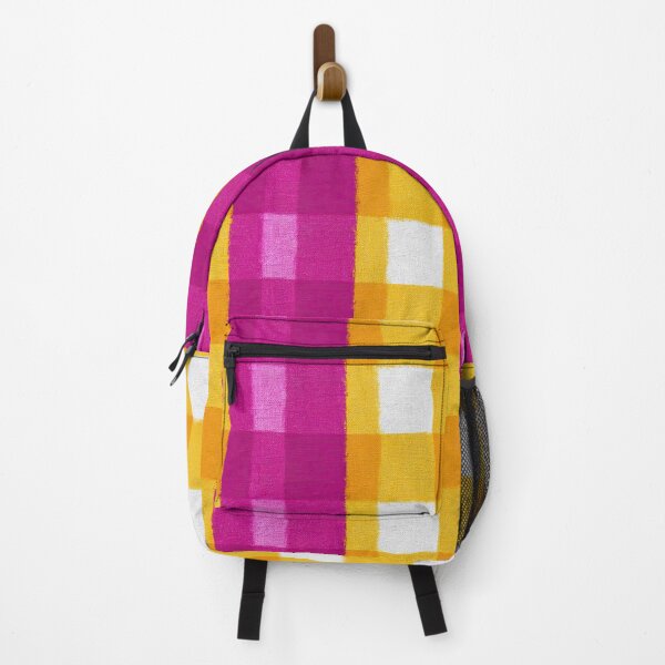 Item preview, Vibrant Magenta And Yellow Painted Gingham Pattern designed and sold by igraphixart.