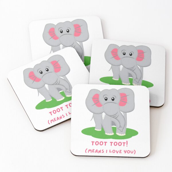 Item preview, Cute Baby Elephant Cartoon – Playful Jungle Love Quote Art designed and sold by ROARSOME DESiGNS.